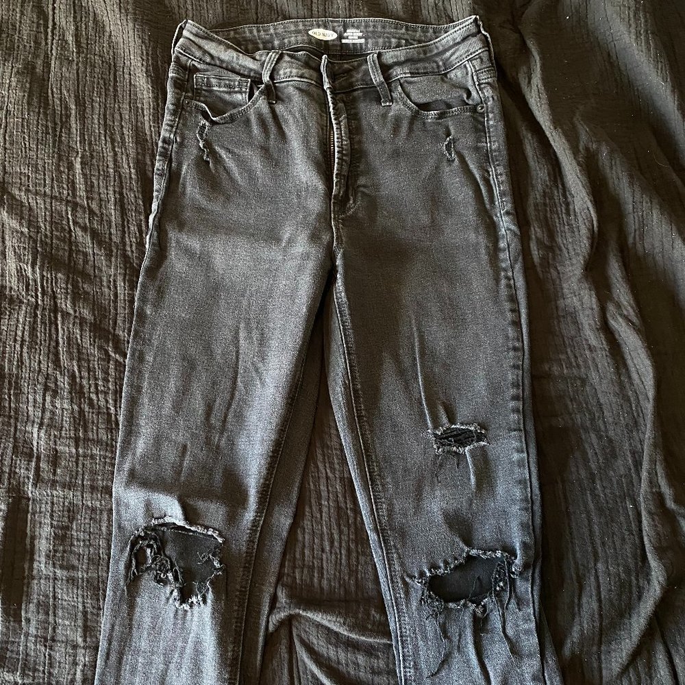 Old Navy Rockstar Super Skinny High-Rise Black Jeans- Size 6 Tall